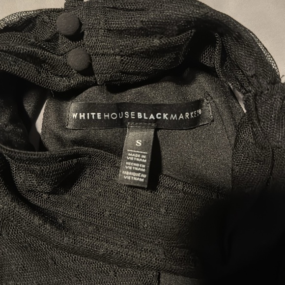 WHBM. Black Mesh. Mock neck top. S. - Picture 6 of 6